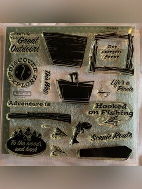 Close To My Heart ❤️ Camp’in Fever D1353 Rare *** New Clear Stamp Set